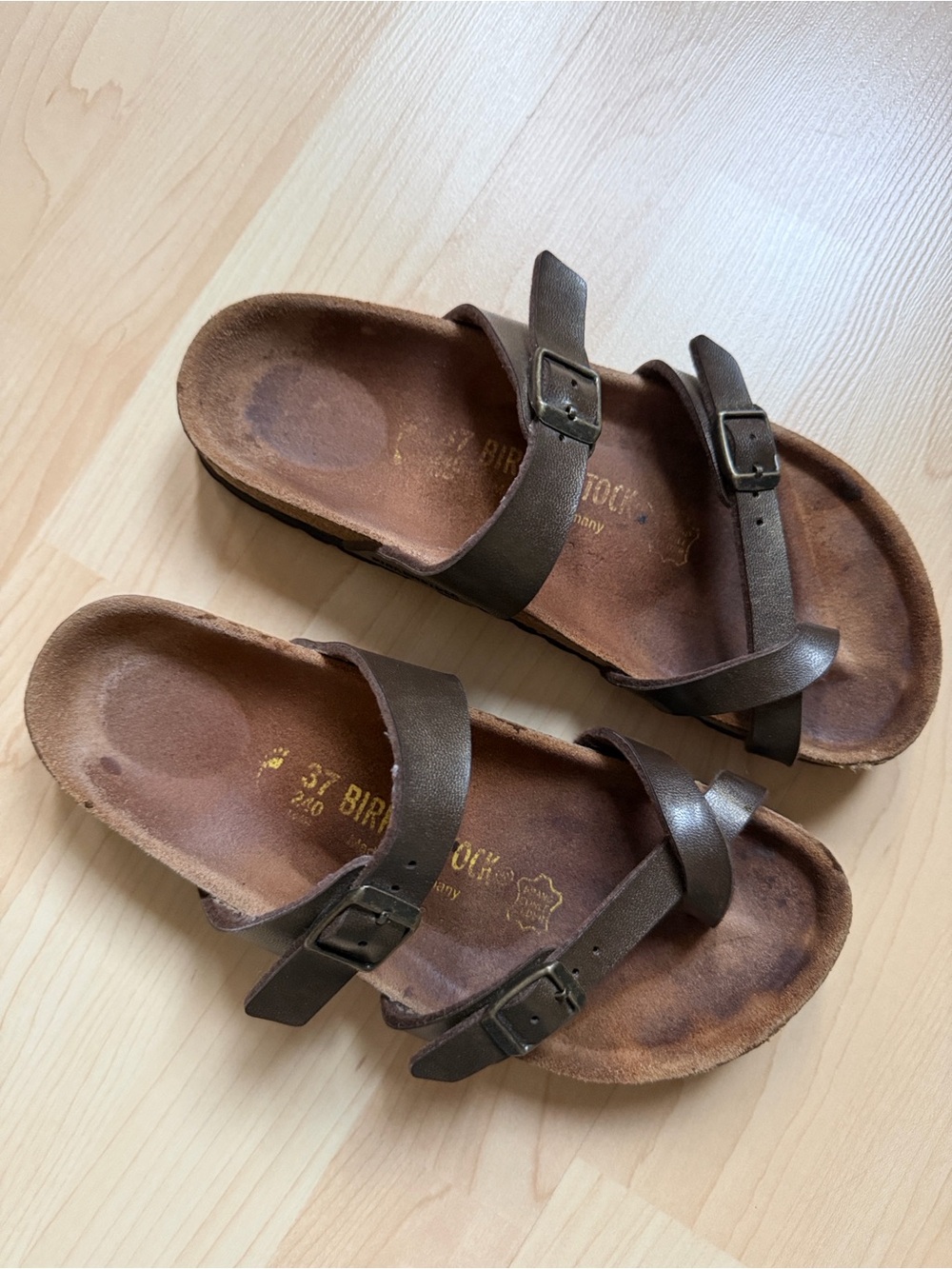 Birkenstock womens Mayari Brown Double-Strap Leather Sandals, size EU 37/ 6.5 - Picture 9 of 9